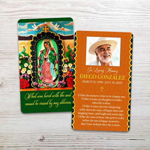 Show details for Guadalupe Art English Memorial Card