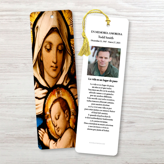 Show details for Virgin Mary with Baby Jesus Spanish Bookmark
