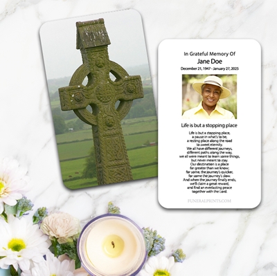 Show details for Celtic Cross Large Memorial Card (3" x 4.75")