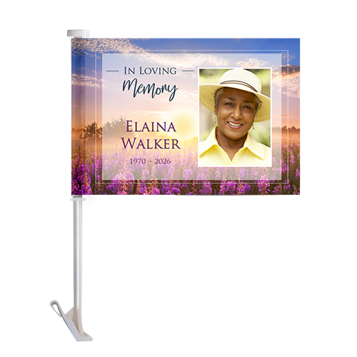 Show details for Purple Fields Car Flag