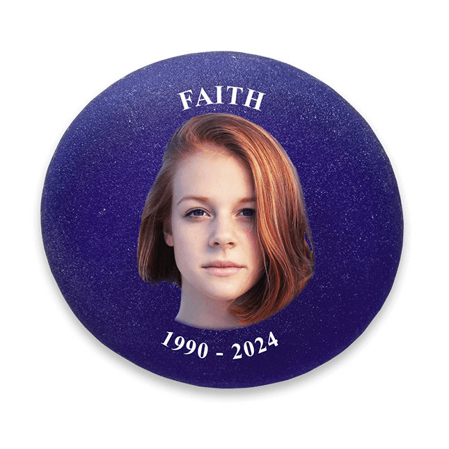 Show details for Frosted Purple Photo Memorial Stones