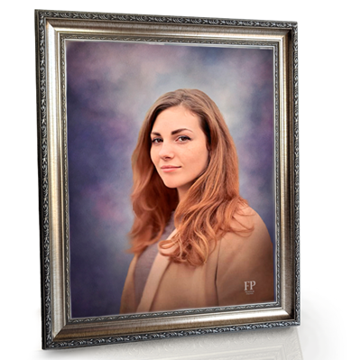Show details for Framed Memorial Portrait - Lilac Studio Background