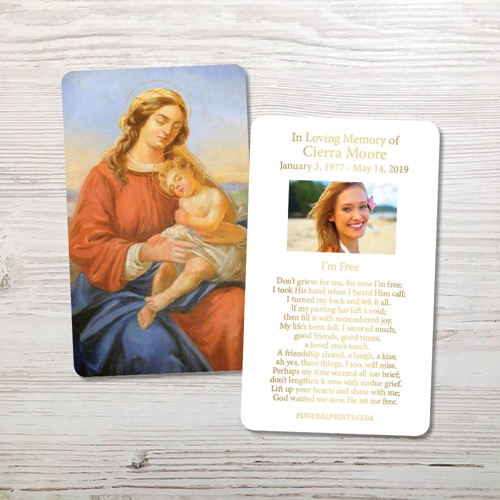 Picture of Mary & Baby Jesus Gold Foil Memorial Card