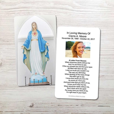 Show details for Blessed Virgin Mary Memorial Card