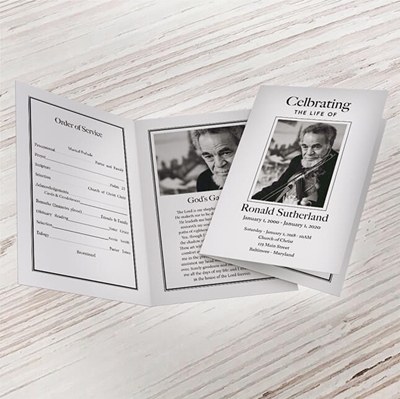 Show details for Modern White Funeral Program 