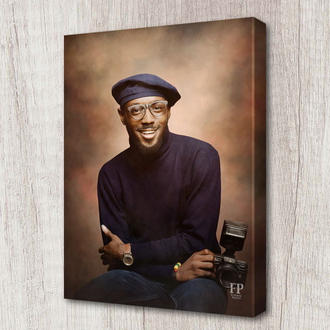 Show details for Wrapped Canvas Studio Memorial Portrait - Earth Background