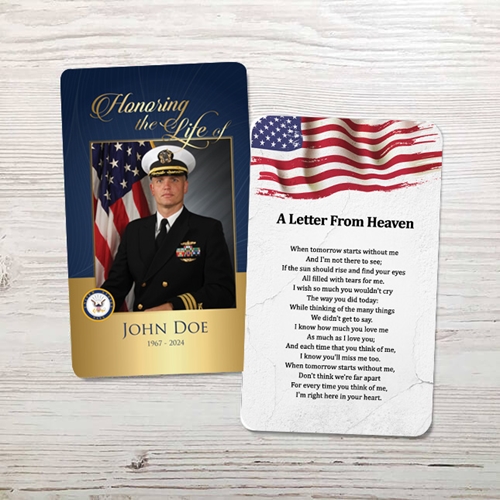 Show details for US Navy Memorial Card