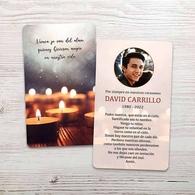 Show details for Candle Spanish Memorial Card