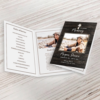 Show details for Rustic Religious Funeral Program 