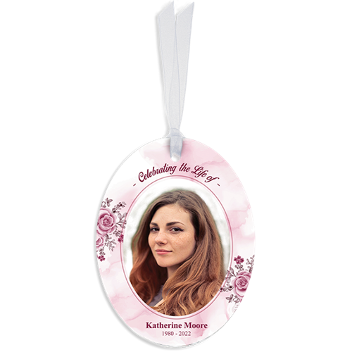Show details for Pink Floral Oval Ornaments