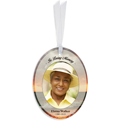 Show details for Ocean Sunset Oval Ornaments