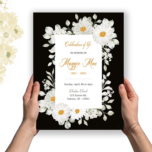 Show details for White Floral Program (8.5x11) 