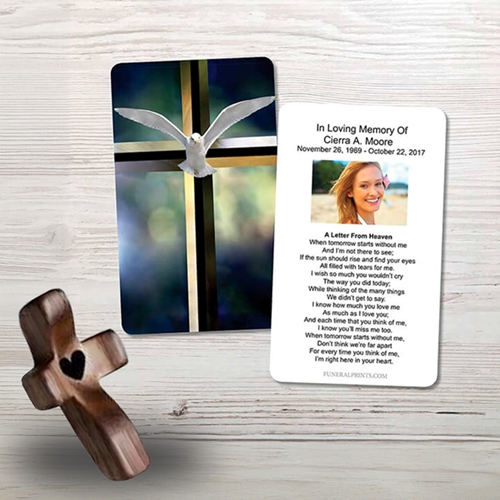 Show details for Dove & Cross Memorial Card
