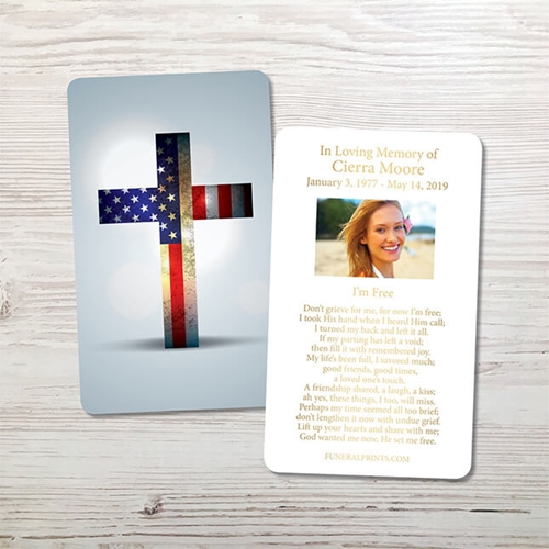 Show details for American Cross Gold Foil Memorial Card