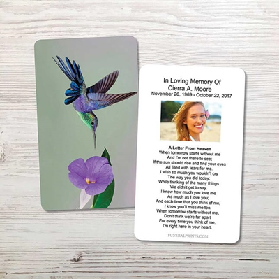 Show details for Hummingbird Memorial Card