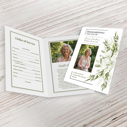 Show details for Botanical Funeral Program
