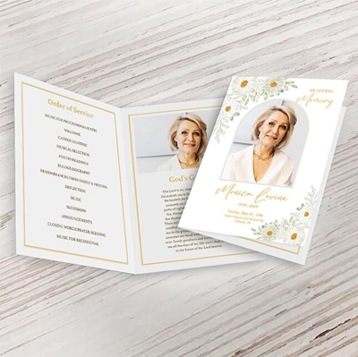Show details for White Floral Border Memorial Package