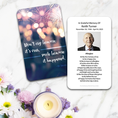 Show details for Smile Because It Happened Quote Prayer Card