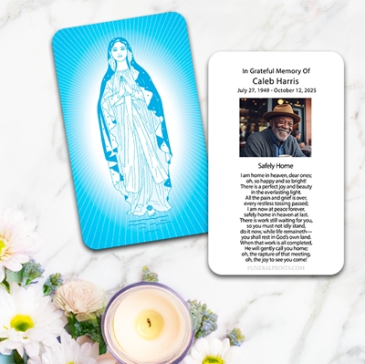 Show details for Virgin Mary 2 Large Memorial Card (3" x 4.75")