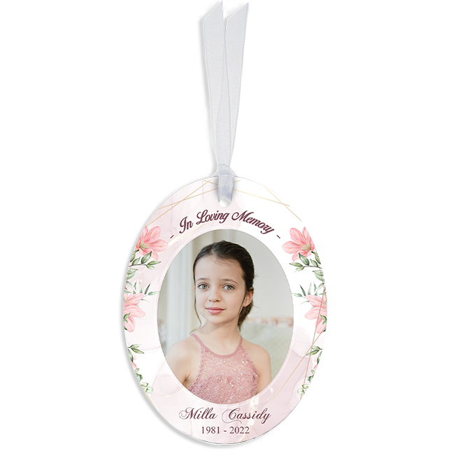 Show details for Purple Gold Floral Oval Ornaments