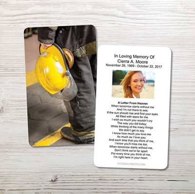 Show details for Fire Helmet 2 Memorial Card