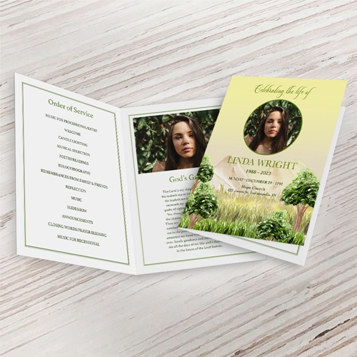 Show details for Tree Watercolor Funeral Program (MegaEdit)