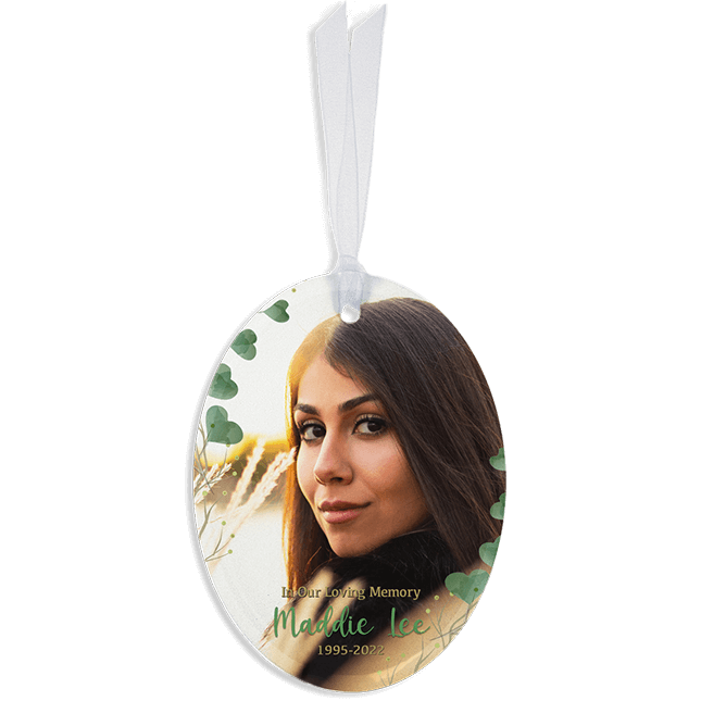 Show details for Heart Leaf Oval Ornament