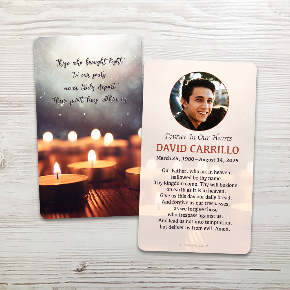 Show details for Candle English Memorial Card
