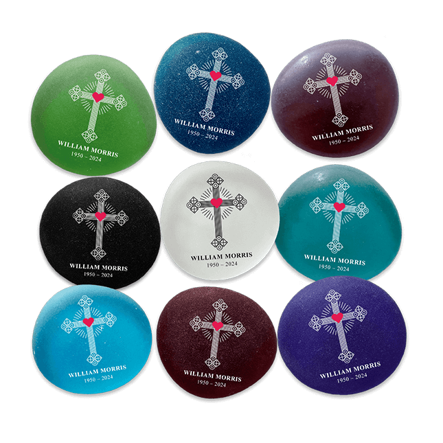 Show details for Frosted Cross Memorial Magnets