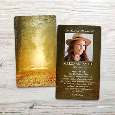 Show details for Fall Scenery Memorial Card