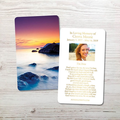 Show details for River Rocks Gold Foil Memorial Card