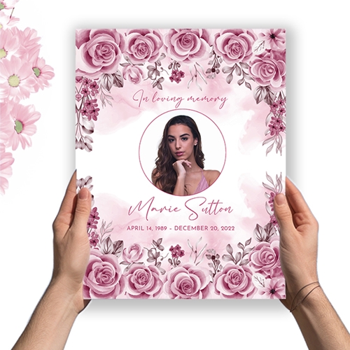 Show details for Pink Floral Border Program (8.5x11) 