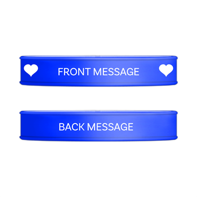 Show details for Blue and White Hearts Wristband