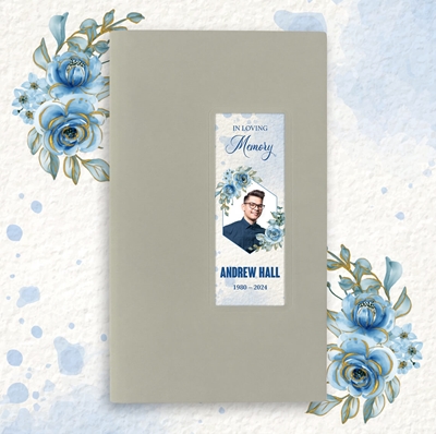 Show details for Blue Floral Memorial Package