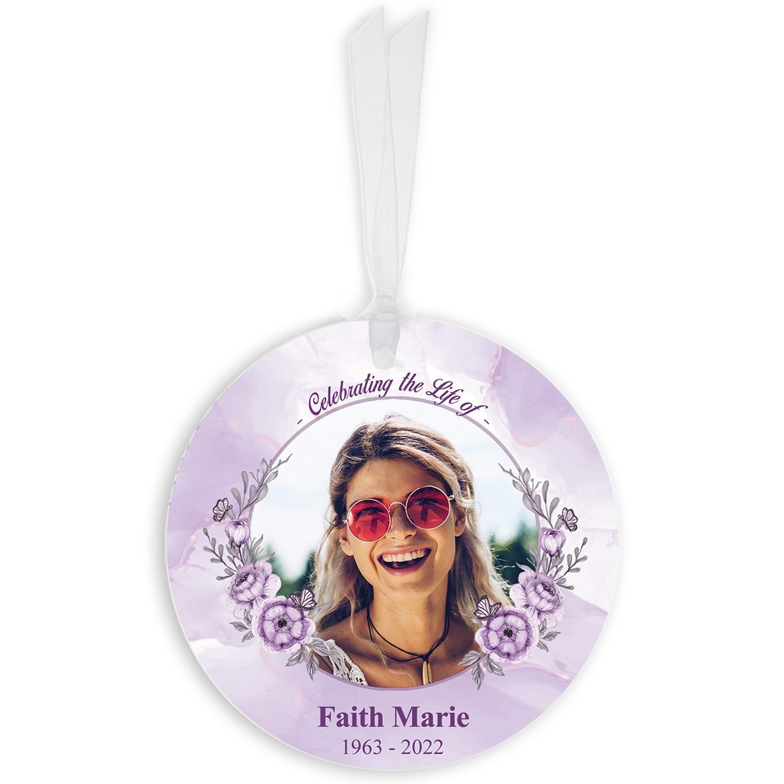 Show details for Purple Floral Circle Ornaments