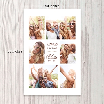 Show details for Always In Our Hearts Photo Collage Blanket
