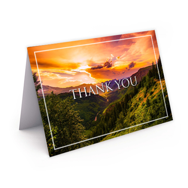 Show details for Hillside Sunset Thank You Card