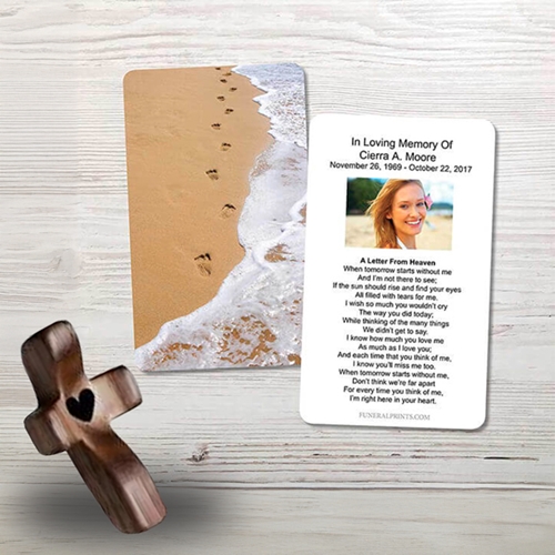 Show details for Foot Prints Memorial Card